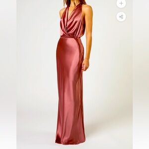 Michelle Mason draped halter gown Size 4